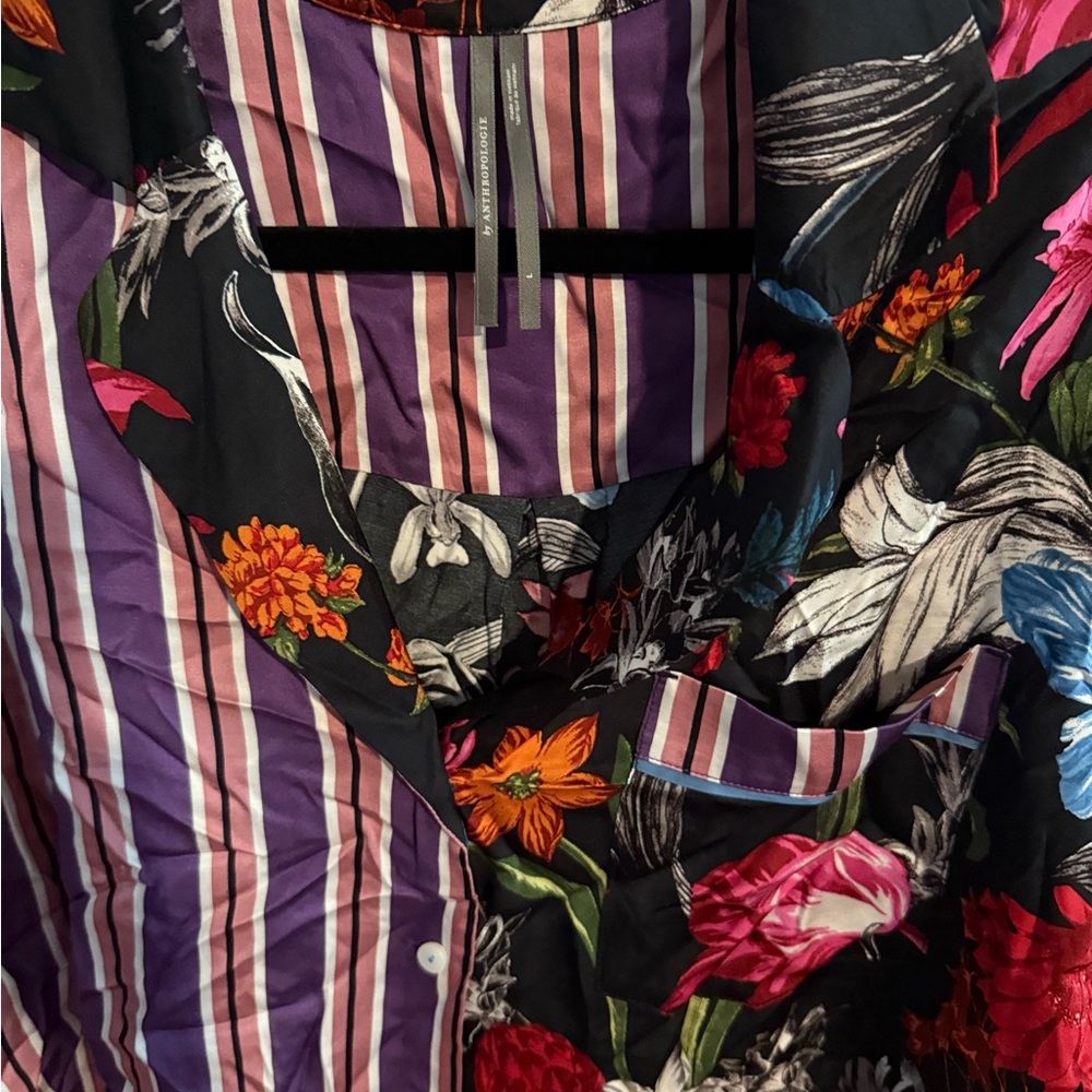 Anthropologie Multicolor Floral Pajama Shirt